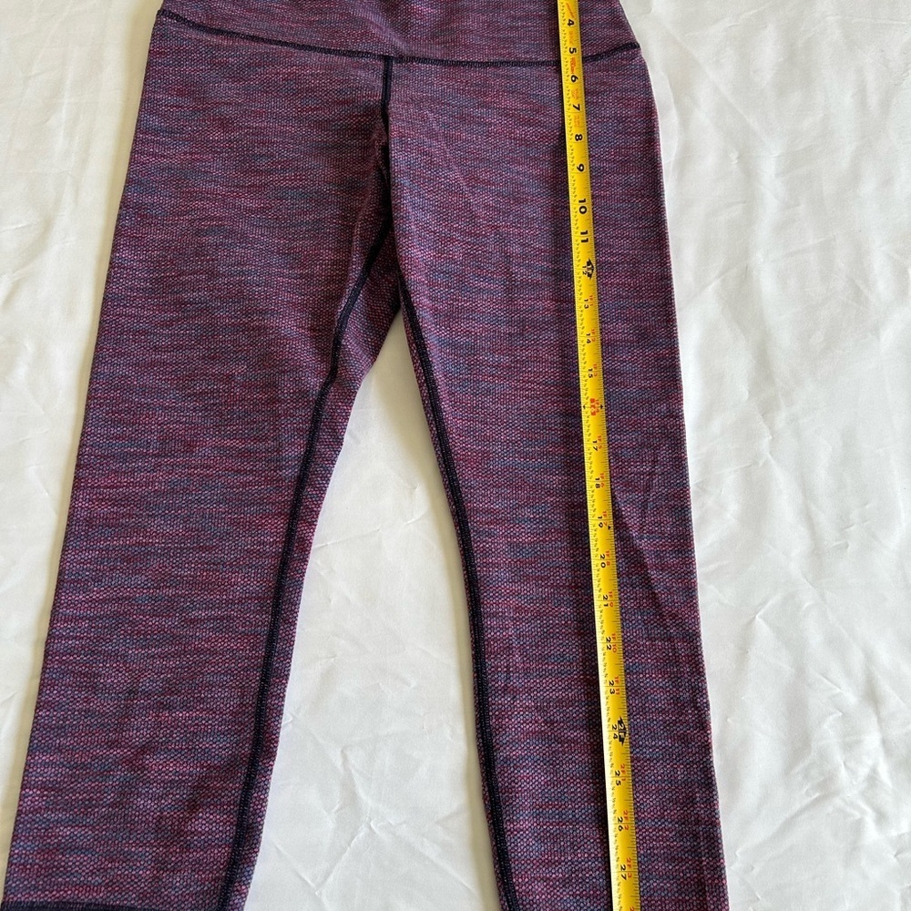 Lululemon Wunder Under Crop Diamond Jacquard Space Dye Blue Magenta Size S - Picture 9 of 11
